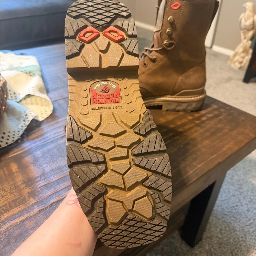 Double H Brown Leather Composite-Toe Work Boots